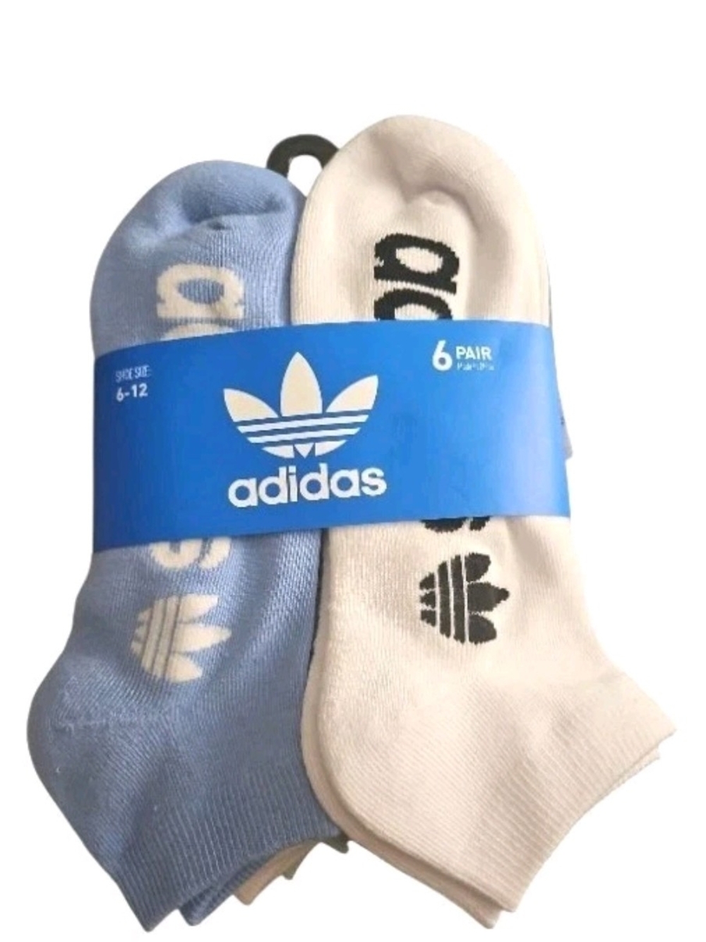 ADIDAS SOCKS MEN'S - low cut -multi-color 6 pair